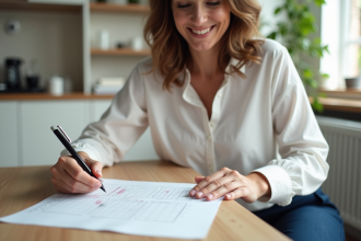 Femme dessinant un graphique à la maison pour l'article