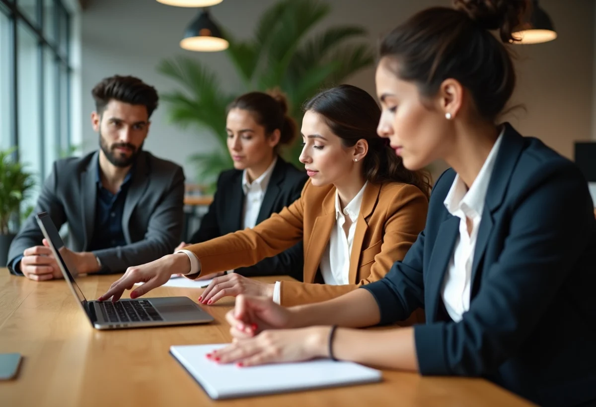 Groupe de jeunes professionnels en réunion de travail