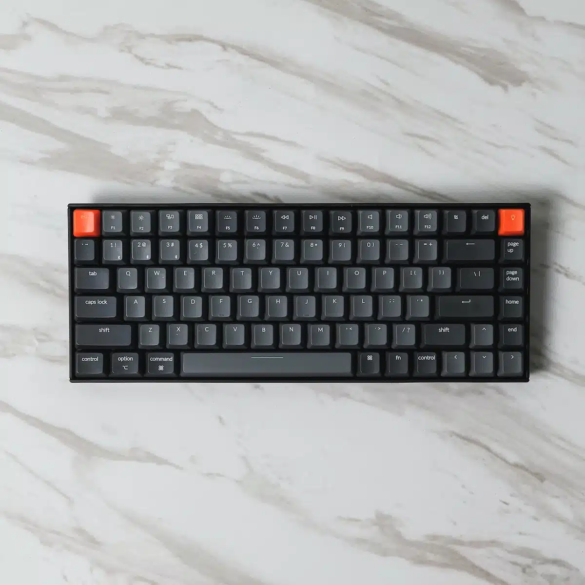 black and orange computer keyboard