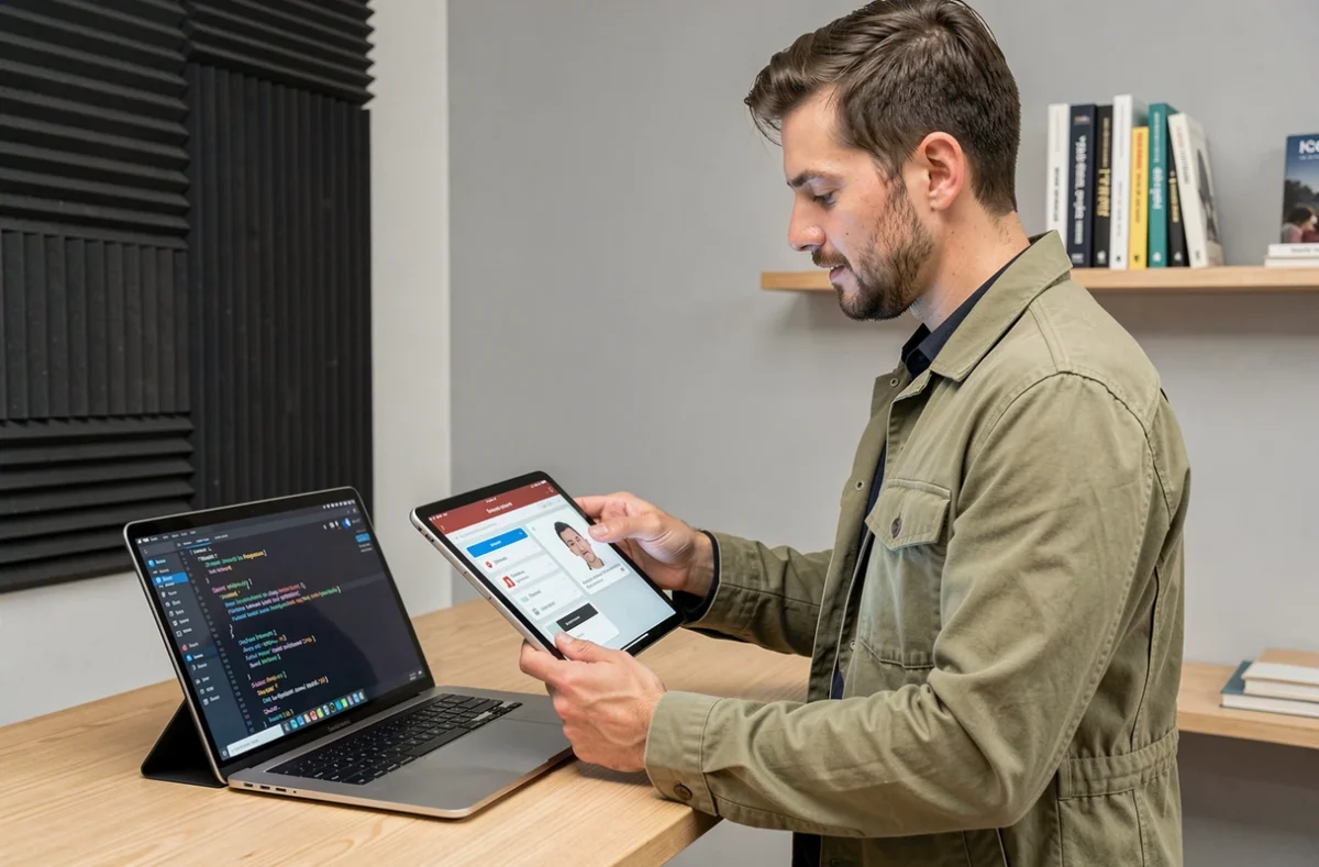 Développeur d'application mobile travaillant sur un prototype pour Shelp à Lille